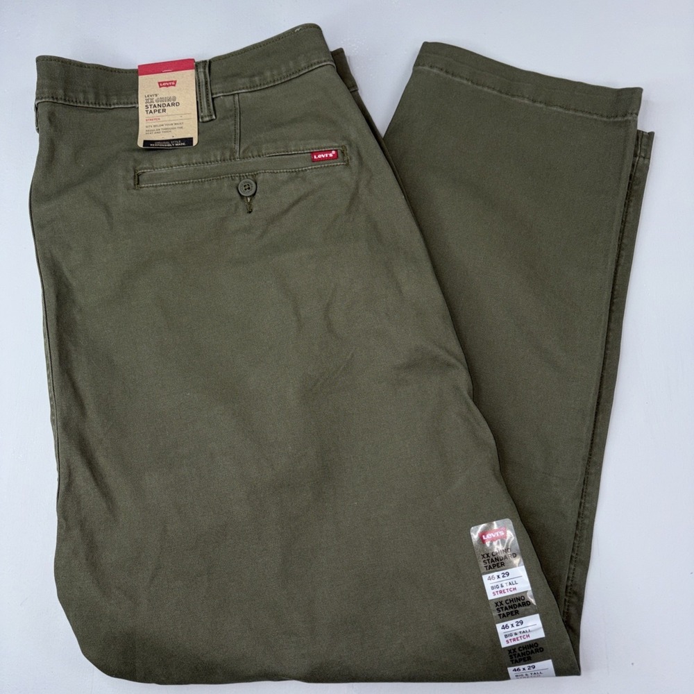 NWT Levi's‎ XX Chino Standard Taper Stretch Olive Green Stretch Pants Sz 46 X 29